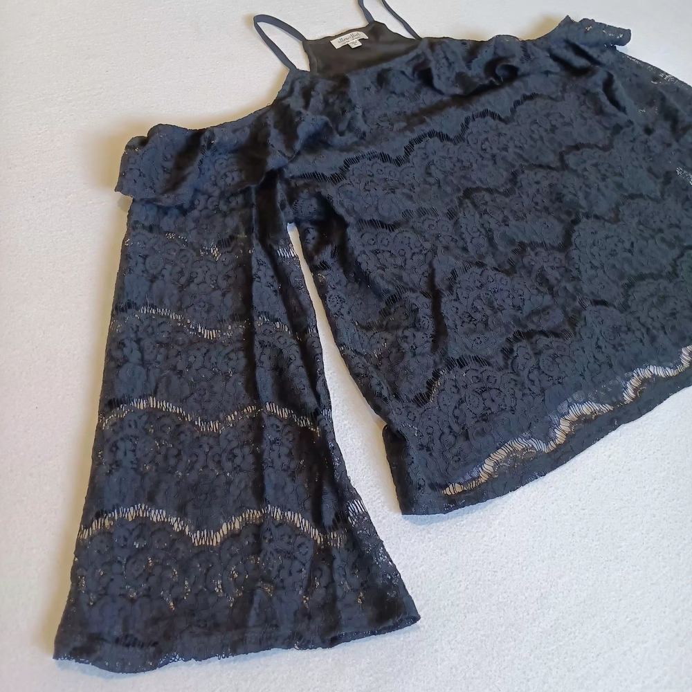 Ultra Flirt Sz XL Whimsigoth Goth Midnight Black Top Shoulderless